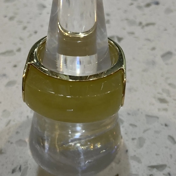 14k Solid Gold Jacket Ring + 3 Natural Jade Rings - Picture 9 of 9